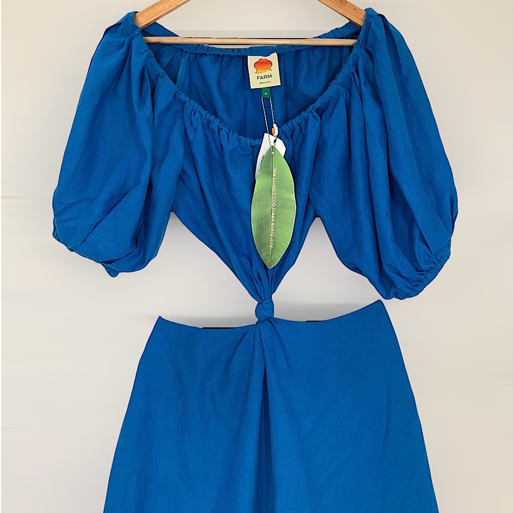 FARM Rio Blue Off-Shoulder Dress - Picture 5 of 11